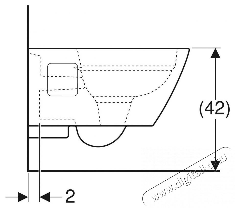 Geberit Selnova Square Premium fali WC, Rimfree, f&uuml;ggőleges &ouml;bl&iacute;t&eacute;ssel, r&eacute;szben z&aacute;rt forma, 54cm, Feh&eacute;r H&aacute;ztart&aacute;s / Otthon / K&uuml;lt&eacute;r - F&uuml;rdőszoba / wc - Kieg&eacute;sz&iacute;tő - 536608