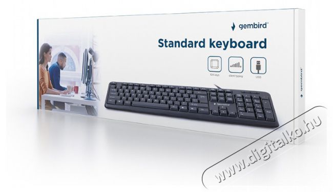 Gembird KB-U-103 standard billentyűzet, USB, fekete Iroda &eacute;s sz&aacute;m&iacute;t&aacute;stechnika - Billentyűzet / billentyűzet szett - Vezet&eacute;kes - 461606