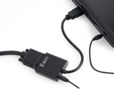 Gembird HDMI v1.4 -VGA adapter + audio port Fekete Iroda és számítástechnika - Számítógép tartozék - Vga monitor kábel - 461476