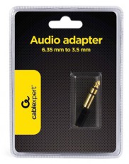 Gembird A-6.35M-3.5F Jack stereo 6,3mm -> Jack stereo 3,5mm M/F fekete adapter Tv kiegészítők - Kábel / csatlakozó - 3,5mm Jack kábel - 506986