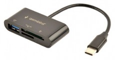 Gembird USB-C SD/microSD kártyaolvasó fekete Memória kártya / Pendrive - Kártya olvasó - 506872