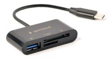 Gembird USB-C SD/microSD kártyaolvasó fekete Memória kártya / Pendrive - Kártya olvasó - 506872