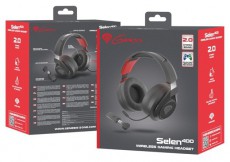 Genesis Selen 400 vezeték nélküli fekete gamer headset Audio-Video / Hifi / Multimédia - Fül és Fejhallgatók - Fejhallgató mikrofonnal / headset - 395006