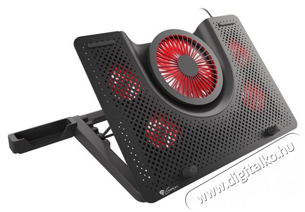 Genesis Oxid 550 17,3" LED-es 5 ventilátoros fekete-piros notebook hűtőpad Iroda és számítástechnika - Notebook kiegészítő - USB laptop hűtő - 398686