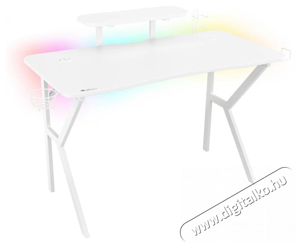 Genesis HOLM 320 - RGB, feh&eacute;r, 120 x 60cm gamer asztal Iroda &eacute;s sz&aacute;m&iacute;t&aacute;stechnika - Egy&eacute;b sz&aacute;m&iacute;t&aacute;stechnikai term&eacute;k - 530749
