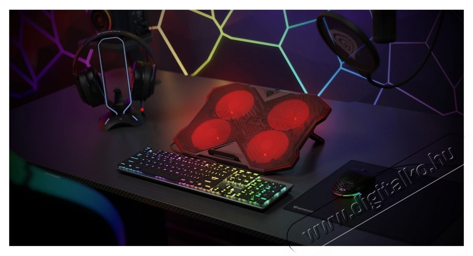 Genesis OXID 260 laptop hűtő, piros-fekete Iroda &eacute;s sz&aacute;m&iacute;t&aacute;stechnika - Notebook kieg&eacute;sz&iacute;tő - USB laptop hűtő - 534300