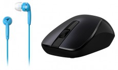 Genius MH-7018 wireless egér + fülhallgató - fekete/kék Iroda és számítástechnika - Egér - Vezeték nélküli egér - 323344