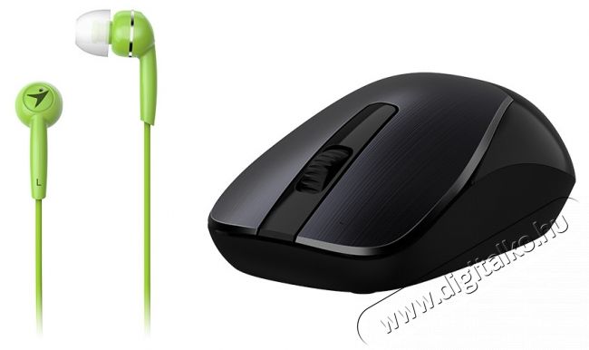 Genius MH-7018 wireless egér + fülhallgató - fekete/zöld Iroda és számítástechnika - Egér - Vezeték nélküli egér - 323393
