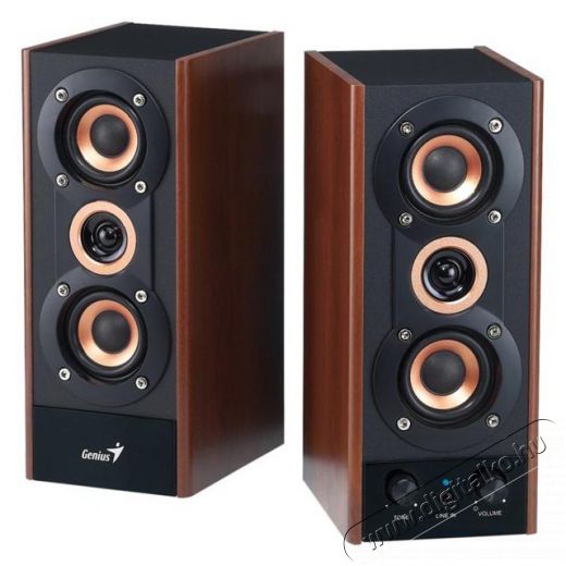 Genius SP-HF800A 2.0 jack 20W hangszóró - fa mintázatú Iroda és számítástechnika - PC hangszóró / hangfal - 311691