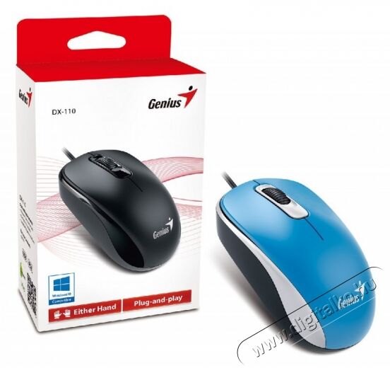 Genius DX 110 USB egér - kék/fekete Iroda és számítástechnika - Egér - Vezetékes egér - 311597