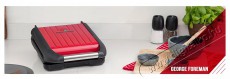 George Foreman 25030-56 Gril Compact Steel Red Konyhai termékek - Konyhai kisgép (sütés / főzés / hűtés / ételkészítés) - Kontakt grill sütő / sütőlap - 522786