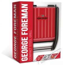 George Foreman 25030-56 Gril Compact Steel Red Konyhai termékek - Konyhai kisgép (sütés / főzés / hűtés / ételkészítés) - Kontakt grill sütő / sütőlap - 522786