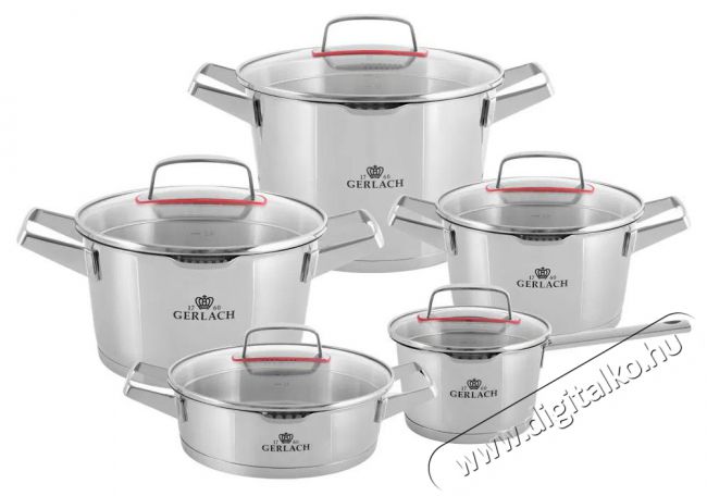 Gerlach SUPERIOR rozsdamentes acél főzőedénykészlet 10 db Konyhai termékek - Edény - Edény készlet - 522788