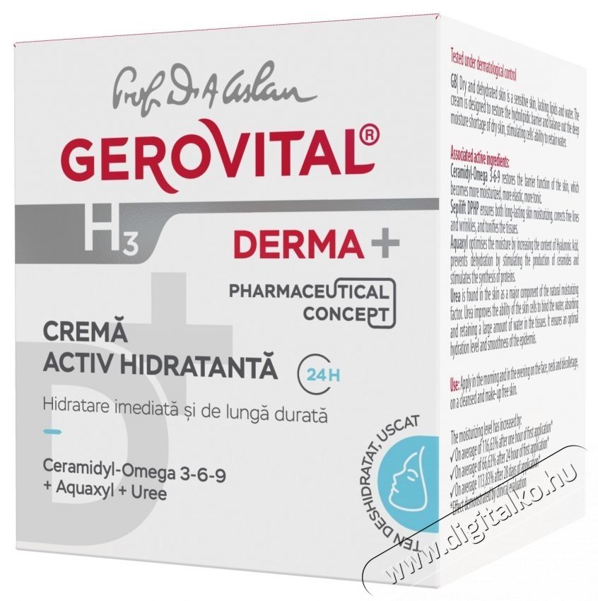 Gerovital H3 Derma+ akt&iacute;v hidrat&aacute;l&oacute; kr&eacute;m, 50 ml Sz&eacute;ps&eacute;g&aacute;pol&aacute;s / Eg&eacute;szs&eacute;g - Arc / bőr &aacute;pol&aacute;s - Kieg&eacute;sz&iacute;tő - 536615