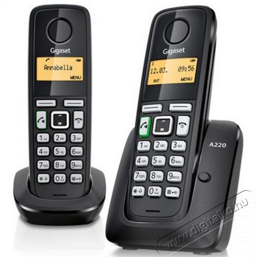 Gigaset A220 Duo Dect vezeték nélküli telefon - fekete Mobil / Kommunikáció / Smart - DECT / cordless telefon - 331264