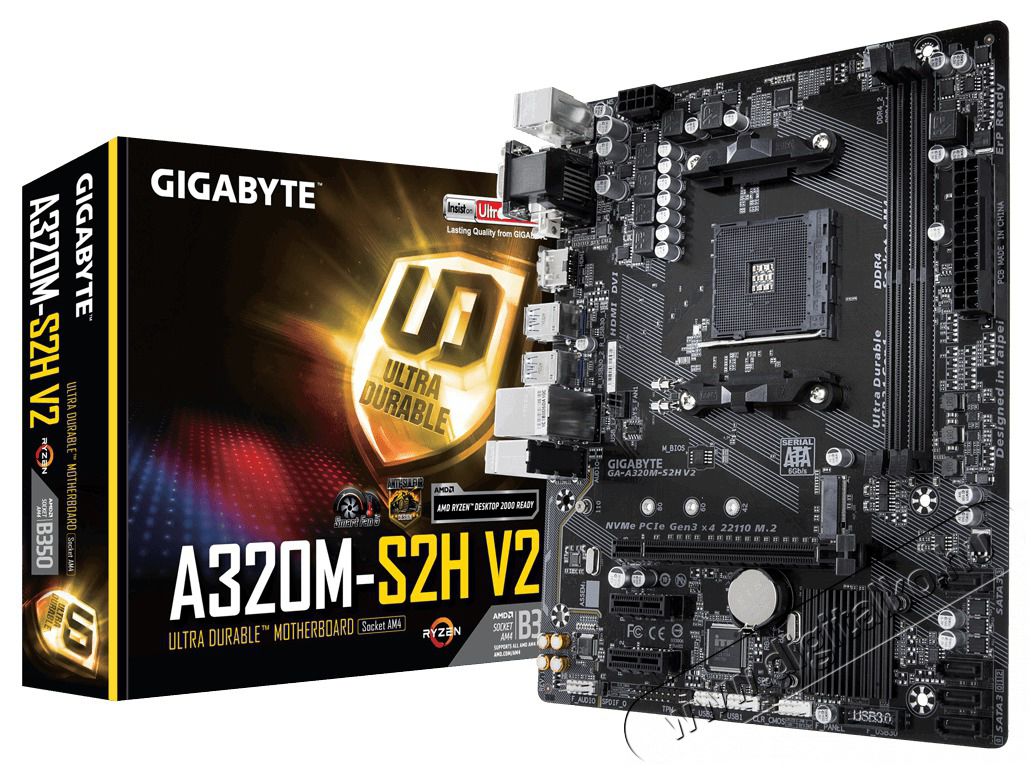 Gigabyte A320M-S2H V2 AMD B350 SocketAM4 mATX alaplap Iroda &eacute;s sz&aacute;m&iacute;t&aacute;stechnika - Egy&eacute;b sz&aacute;m&iacute;t&aacute;stechnikai term&eacute;k - 411097