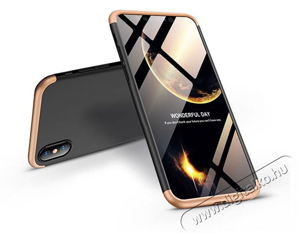 GKK GK0231 360 Full Protection 3in1 iPhone XS Max fekete/arany hátlap Mobil / Kommunikáció / Smart - Mobiltelefon kiegészítő / tok - Tok / hátlap - 405259