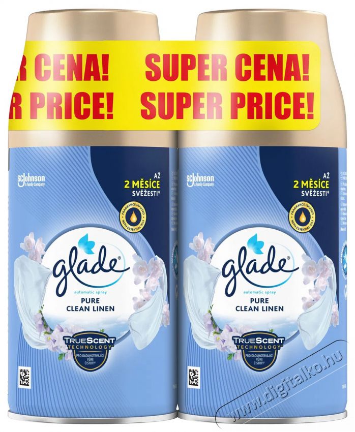 GLADE Automatic Pure Clean Linen ut&aacute;nt&ouml;ltő Duo 2&times;269 ml H&aacute;ztart&aacute;s / Otthon / K&uuml;lt&eacute;r - Egy&eacute;b h&aacute;ztart&aacute;si term&eacute;k - 522795