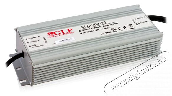 GLP GLG-200 12V/16.6A 200W IP67 PFC szűrős LED tápegység Háztartás / Otthon / Kültér - Világítás / elektromosság - Lámpa kiegészítő - 407847