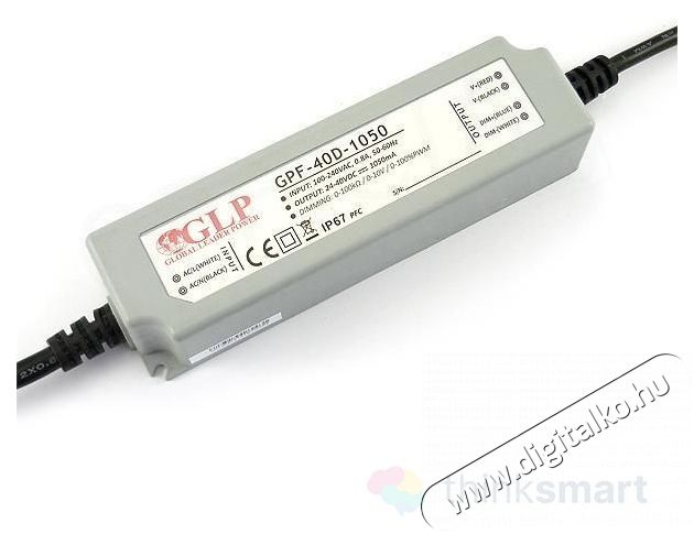 GLP GPF-40D-1050 42W 24~40V 1050mA IP67 LED tápegység Háztartás / Otthon / Kültér - Világítás / elektromosság - Lámpa kiegészítő - 405540