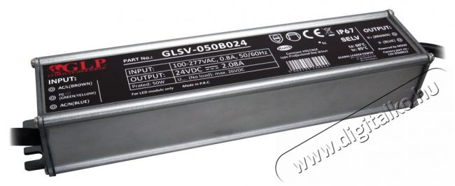 GLP GLSV-050B024 24V/2.1A 50W IP67 LED tápegység Háztartás / Otthon / Kültér - Világítás / elektromosság - Lámpa kiegészítő - 405419