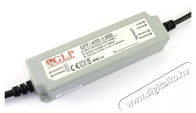 GLP GPF-40D-1400 42W 18~30V 1400mA IP67 LED tápegység Háztartás / Otthon / Kültér - Világítás / elektromosság - Lámpa kiegészítő - 405692