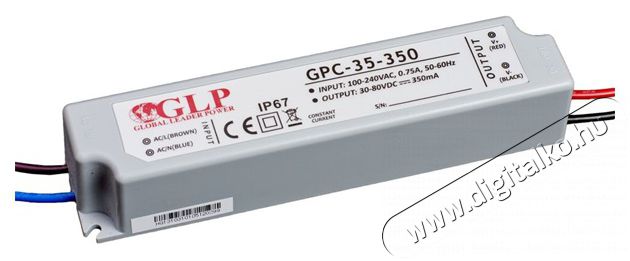 GLP GPC-35-350 28W 30~80V 350mA IP67 LED tápegység Iroda és számítástechnika - Számítógép tartozék - Táp kábel - 406289