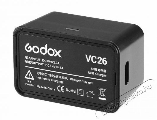 Godox VC26 USB Akku Töltő V1 vakuhoz Akkuk és töltők - Li-ion akkumulátor és töltő (gyári) - Töltő / hálózati adapter - 354774