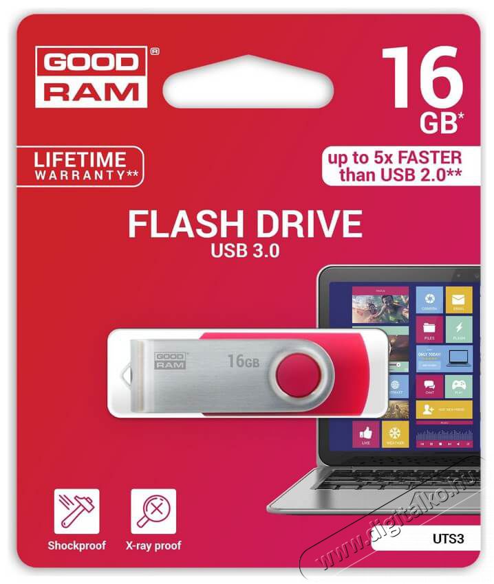 Goodram 16GB USB3.0 UTS3 (UTS3-0160R0R11) pendrive - piros Egyéb - Nem forgalmazzuk ! - 337154