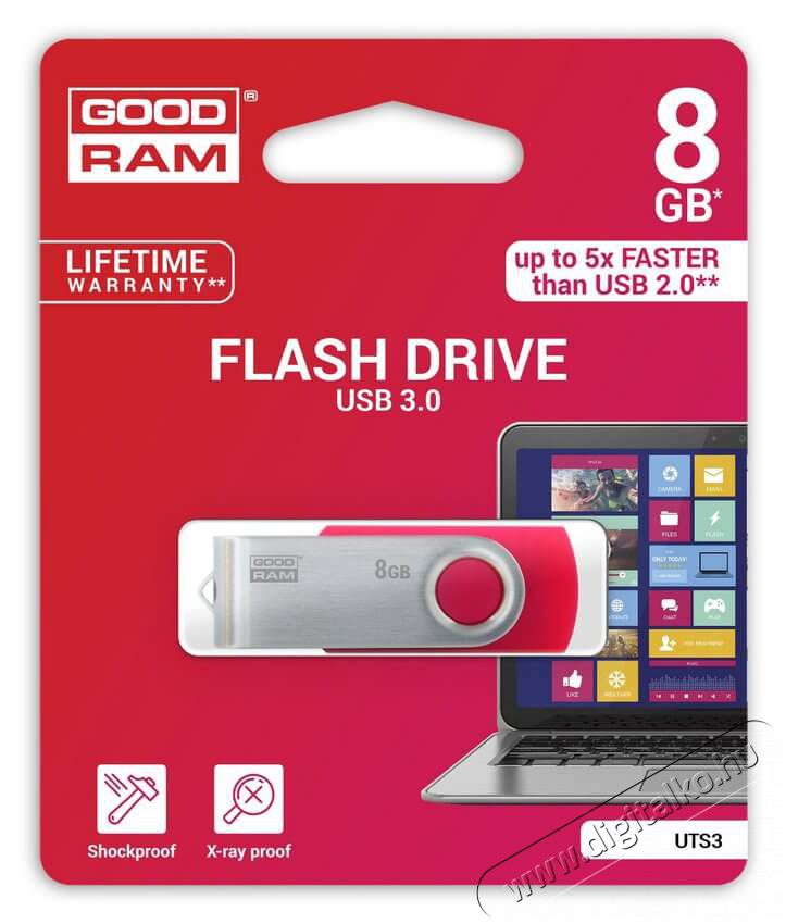 Goodram 8GB USB3.0 UTS3 (UTS3-0080R0R11) pendrive - piros Egyéb - Nem forgalmazzuk ! - 337245
