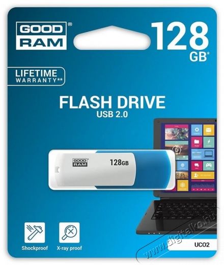 Goodram 128GB USB2.0 UCO2 (UCO2-1280MXR11) pendrive - k&eacute;k/feh&eacute;r Egy&eacute;b - Nem forgalmazzuk ! - 337118