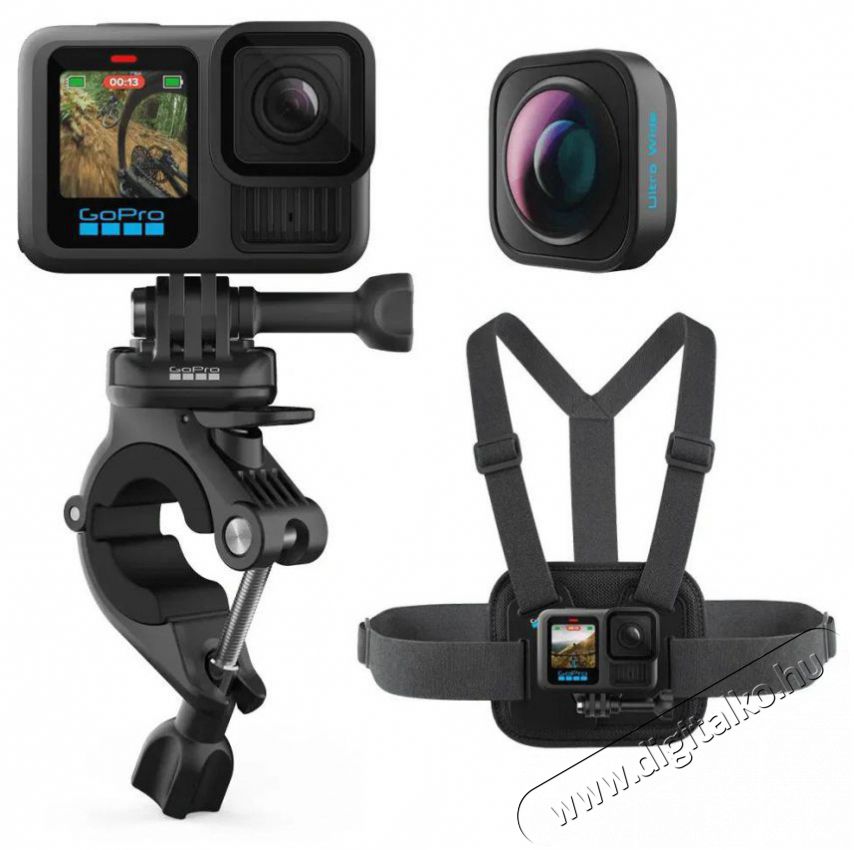 GoPro HERO13 Black Mountain Bike Bundle F&eacute;nyk&eacute;pezőg&eacute;p / kamera - Sport kamera - 4K felbont&aacute;s&uacute; - 519900