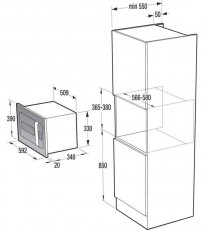 Gorenje BM235ORAB beépíthető mikrohullámú sütő grillel Konyhai termékek - Mikrohullámú sütő - Mikrohullámú sütő (beépíthető) - 327152