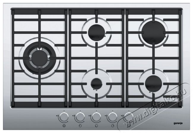 Gorenje GW761UX gázfőzőlap Konyhai termékek - Sütő-főzőlap, tűzhely (beépíthető) - Gázfőzőlap (beépíthető) - 283860