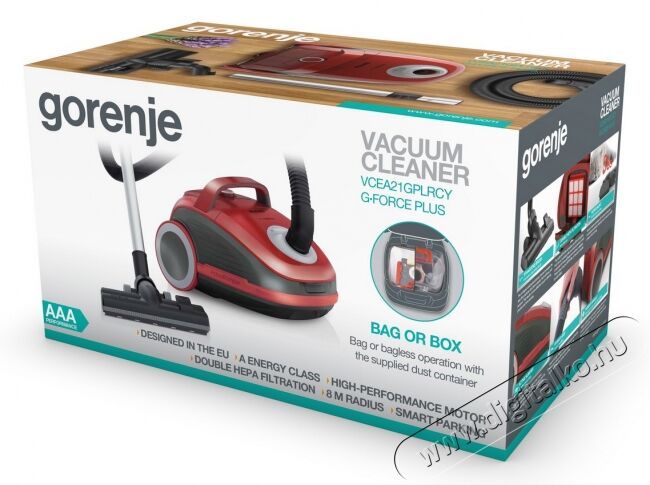 Gorenje VCEA21GPLRCY porzsákos és portartályos porszívó Háztartás / Otthon / Kültér - Porszívó / takarítógép - Porzsákos porszívó - 334196