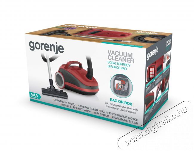 Gorenje VCEA21GPRRCY porzsákos és portartályos porszívó Háztartás / Otthon / Kültér - Porszívó / takarítógép - Porzsákos porszívó - 334198