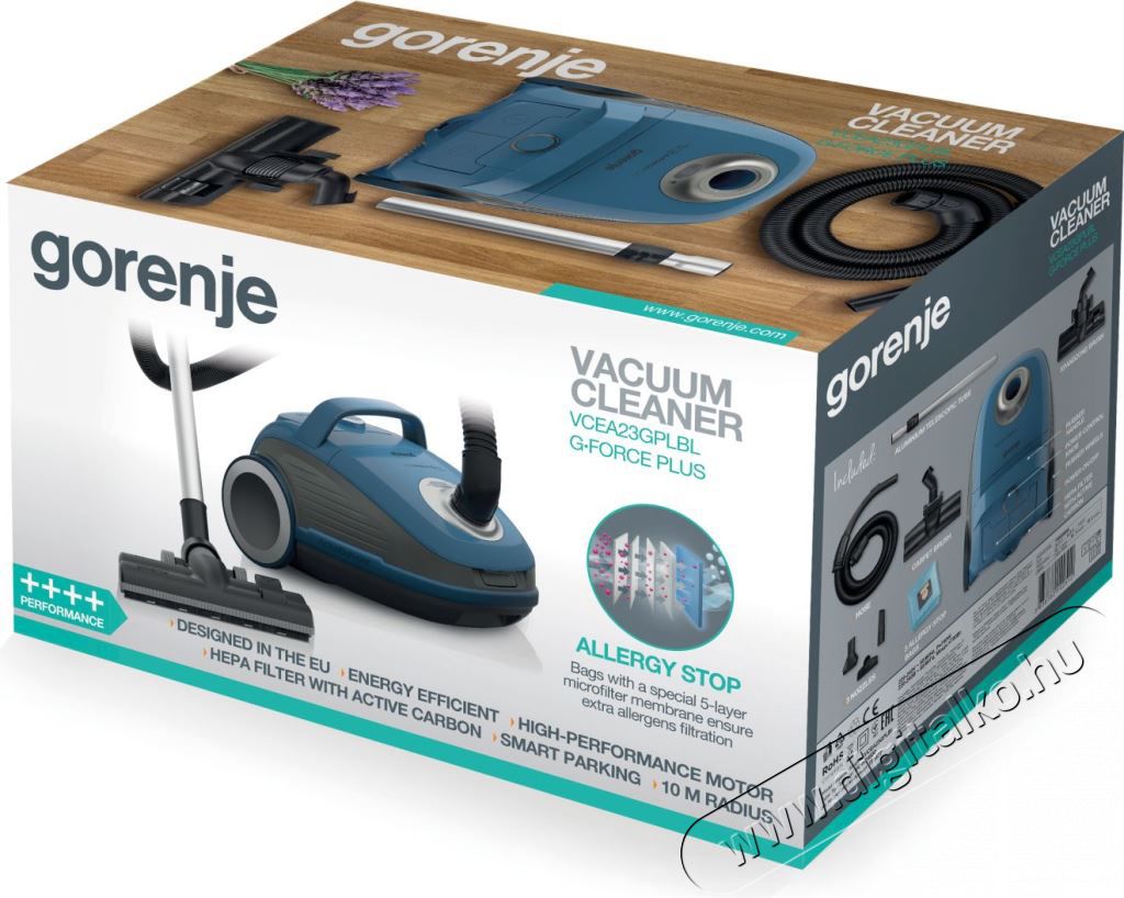 Gorenje VCEA23GPLBL Porszák/porzsák nélküli porszívó Háztartás / Otthon / Kültér - Porszívó / takarítógép - Porzsákos porszívó - 362220