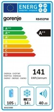 Gorenje RB492PW egyajtós hűtőszekrény Konyhai termékek - Hűtő, fagyasztó (szabadonálló) - Egyajtós hűtő - 362203