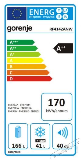 Gorenje RF 4142 ANW felülfagyasztós hűtőszekrény Konyhai termékek - Hűtő, fagyasztó (szabadonálló) - Felülfagyasztós kombinált hűtő - 320581