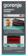 Gorenje SM703GCG Szendvics, gofri készítő és grillező Konyhai termékek - Konyhai kisgép kiegészítő - Szendvics / gofri / grill sütő kiegészítő - 363322