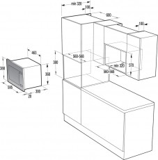 Gorenje BM201A4XG beépíthető mikrohullámú sütő Konyhai termékek - Mikrohullámú sütő - Mikrohullámú sütő (beépíthető) - 362208