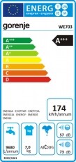Gorenje WE703 elöltöltős mosógép Háztartás / Otthon / Kültér - Mosógép / szárítógép - Elöltöltős normál (60cm-ig) mosógép - 339348