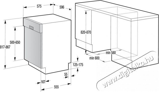 Gorenje GI66168X beépíthető mosogatógép Konyhai termékek - Mosogatógép - Normál (60cm) beépíthető mosogatógép - 362209
