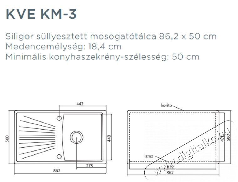 Gorenje KVE KM3 T&ouml;rtfeh&eacute;r gr&aacute;nit mosogat&oacute;t&aacute;lca Konyhai term&eacute;kek - Mosogat&oacute; - Mosogat&oacute;t&aacute;lca - 383707
