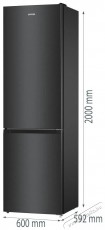 Gorenje NRK6202EBXL4 KitchenFit Hűtőszekrény Konyhai termékek - Hűtő, fagyasztó (szabadonálló) - Alulfagyasztós kombinált hűtő - 501388