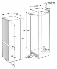 Gorenje NRKI519E41 beépíthető alulfagyasztós hűtőszekrény Konyhai termékek - Hűtő, fagyasztó (beépíthető) - Alulfagyasztós kombinált hűtő - 502467