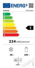 Gorenje NRKI418EA0 Konyhai termékek - Hűtő, fagyasztó (beépíthető) - Alulfagyasztós kombinált hűtő - 504427