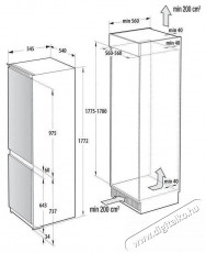 Gorenje NRKI517E41 Konyhai termékek - Hűtő, fagyasztó (beépíthető) - Alulfagyasztós kombinált hűtő - 504428