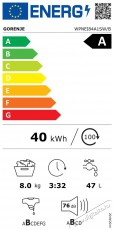 Gorenje WPNEI84A1SW/B 8 kg elöltöltős mosógép Háztartás / Otthon / Kültér - Mosógép / szárítógép - Elöltöltős normál (60cm-ig) mosógép - 505084