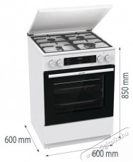 Gorenje GK6C5WF Konyhai term&eacute;kek - S&uuml;tő-főzőlap, tűzhely (szabadon&aacute;ll&oacute;) - Kombin&aacute;lt tűzhely (szabadon&aacute;ll&oacute;) - 505263